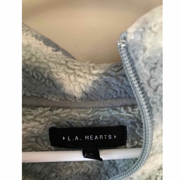 L.A. Hearts Aztec Print Cropped Sherpa Quarter Zip Pullover S - Picture 5 of 5